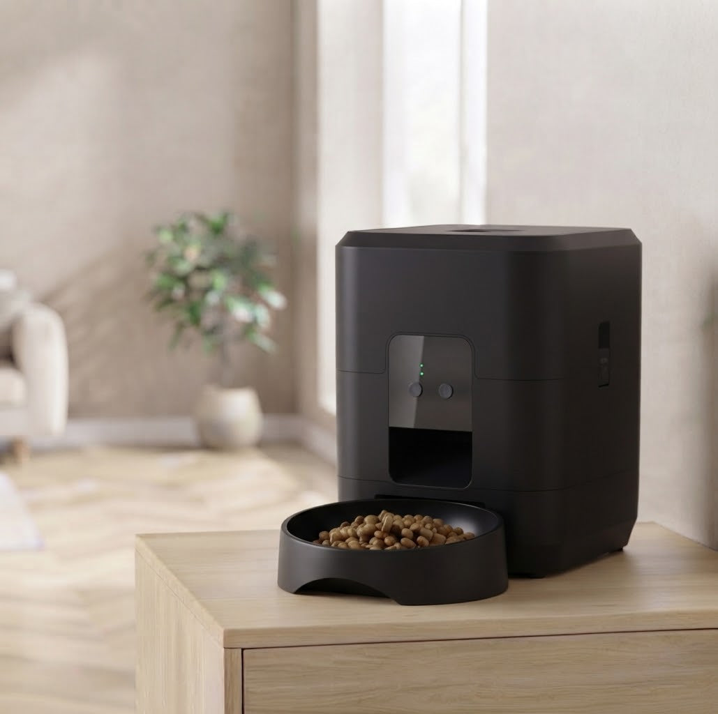 Distributeur automatique de croquettes Petmealy - modèle noir WiFi
