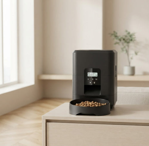 Distributeur automatique de croquettes Petmealy - modèle noir Bouton