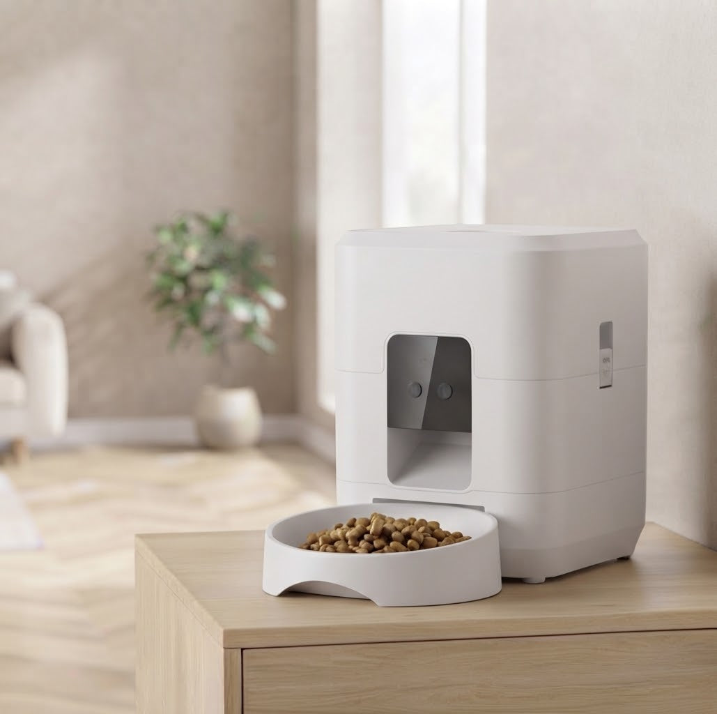 Distributeur automatique de croquettes Petmealy - modèle blanc WiFi